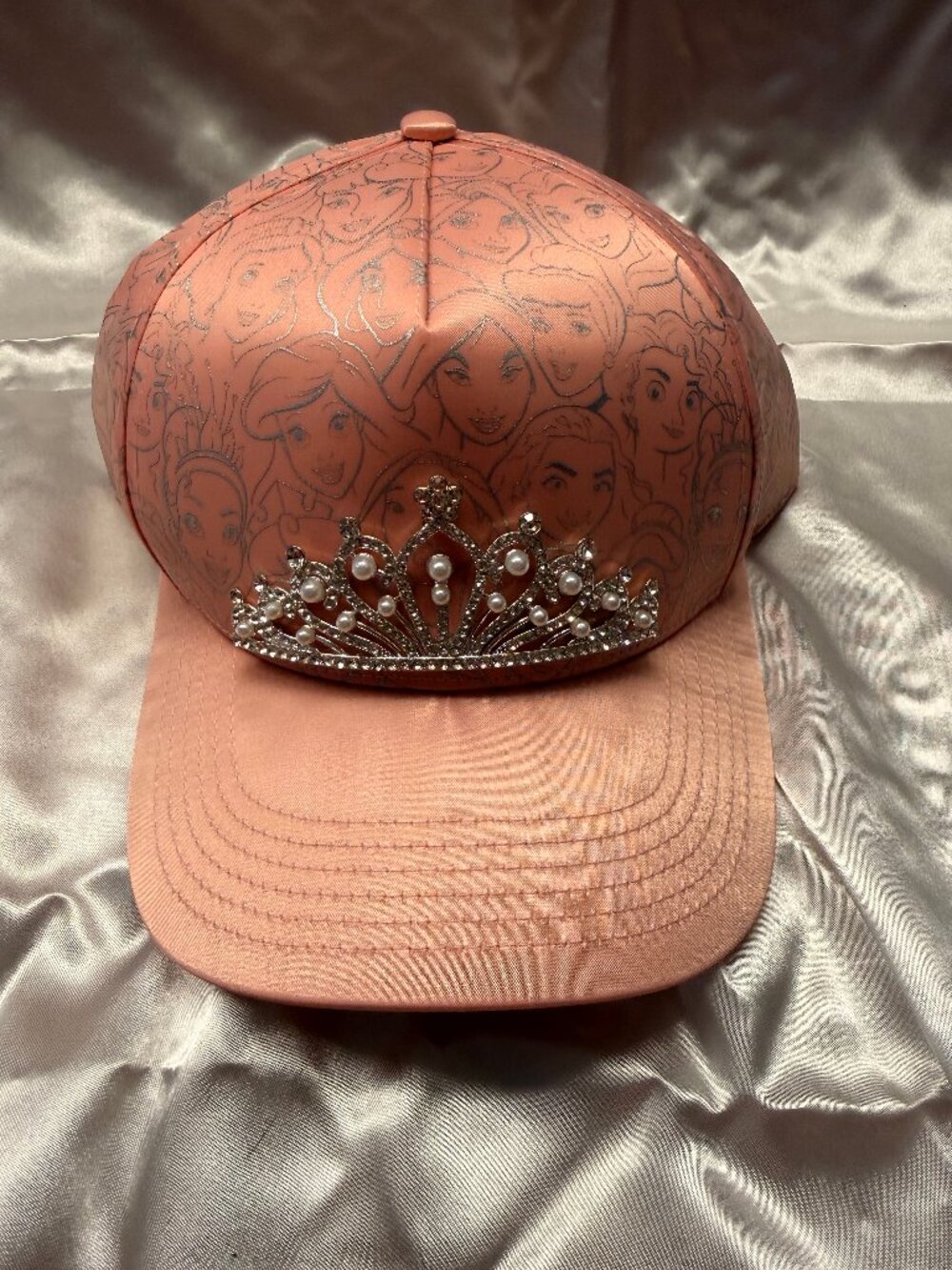 Disneyland Disney Princess Pink Rhinestone Tiara Baseball Cap